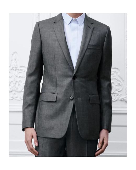 Dior Gray Long-Sleeved Suit Jacket Set for men