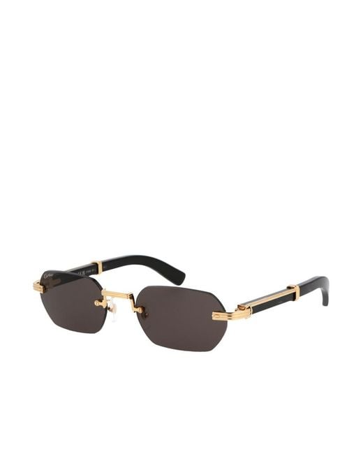 Cartier White Rectangle Frame Sunglasses for men