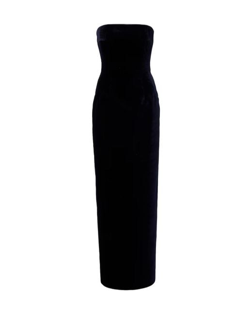 Emilia Wickstead Black Laelia Cotton Velvet Gown