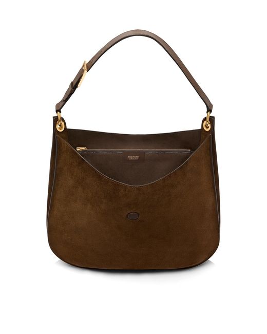 Tom Ford Brown Large T-Signature Shoulder Bag