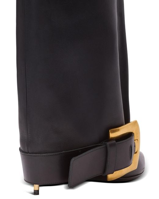 Balmain Black Anthem Calfskin Leather Boots