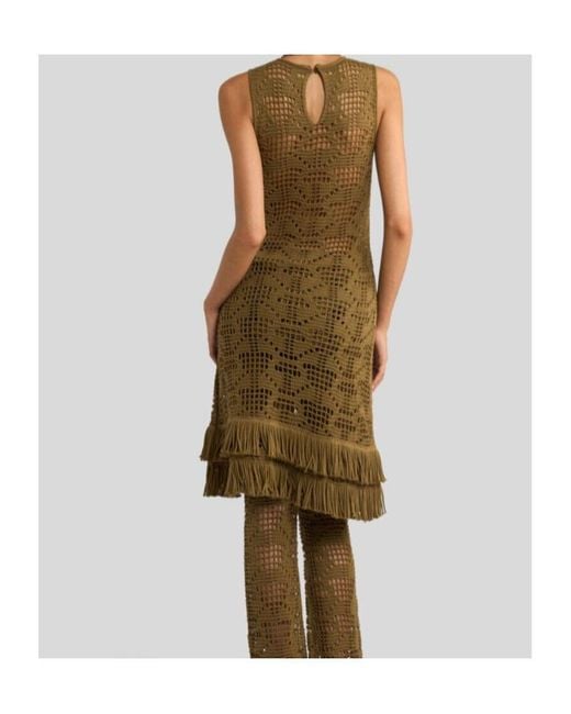 Etro Green Knitted Midi Dress
