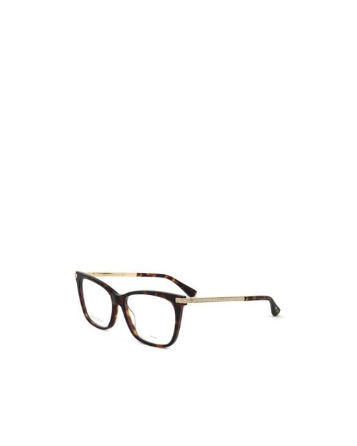 Jimmy Choo White Eyewear Rectangle Frame Glasses