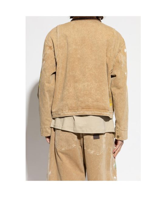 Moschino Natural Long-Sleeved Denim Jacket for men