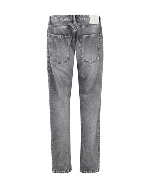 ICON DENIM Gray Denim Trousers With Belt Loops for men