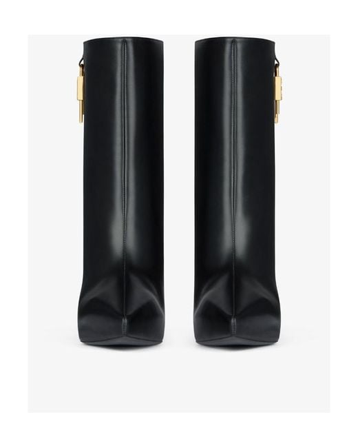 Givenchy Black Lock Plaque Detail Wedge Boots