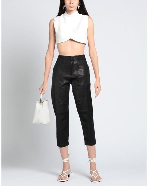 Rag & Bone Black Minimalist Straight-Leg Leather Pants
