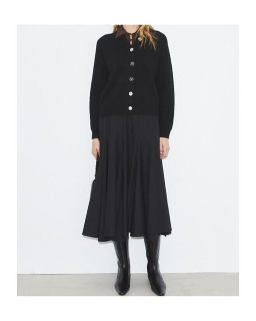 Tory Burch Black Button Merino-Wool Cardigan