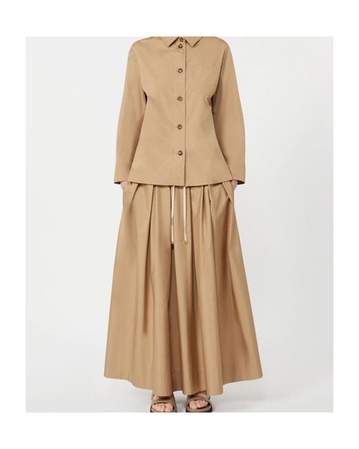 Max Mara Natural 'S Smmpineta Poplin Pleated Skirt