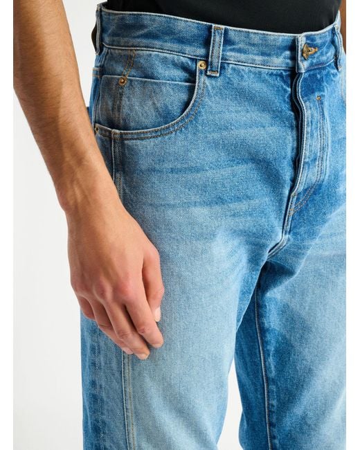Balmain Blue Straight-Leg Denim Jeans for men