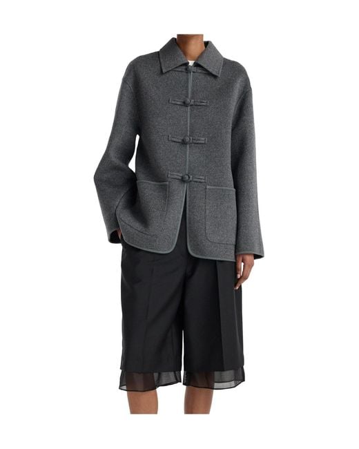 Rohe Gray Double-Faced Wool Pankou Closure Jacket