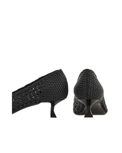 Ferragamo Black Zelma Braided High Heels