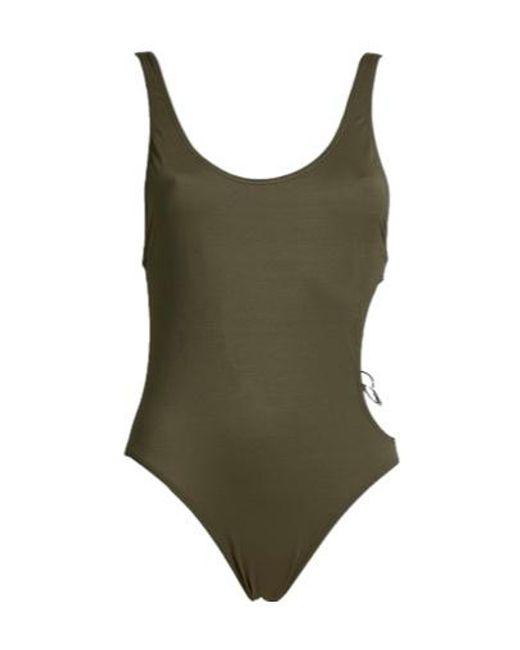 DIESEL Green Solid-Color One-Piece Swimsuit