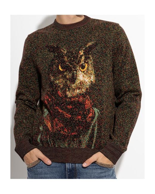 Etro Brown Crew Neck Long-Sleeved Sweatshirt for men