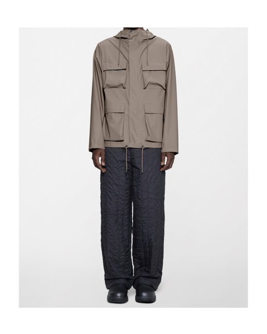 Rains Brown Hooded Jacket for men