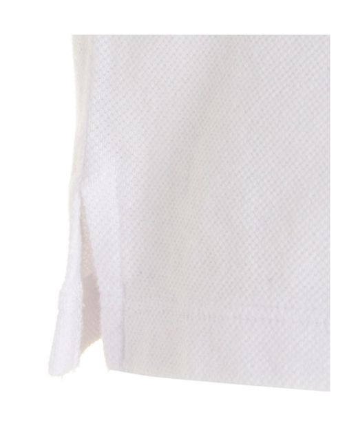 Maison Kitsuné White Fox-Patch Polo Shirt for men