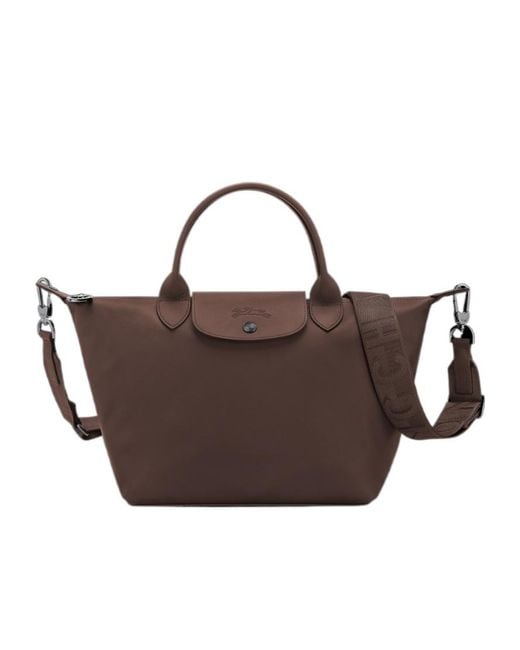 Longchamp Brown Le Pliage Xtra Small Top Handle Bag