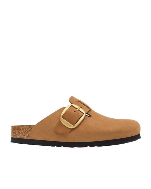 Birkenstock Brown Big-Buckle Leather Sandals