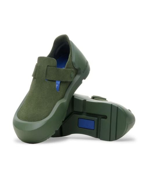 Birkenstock Green Reykjavik Buckle-Strap Nubuck-Leather Sneakers for men