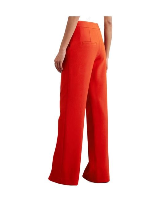 Veronica Beard Red Wide-Leg Pants