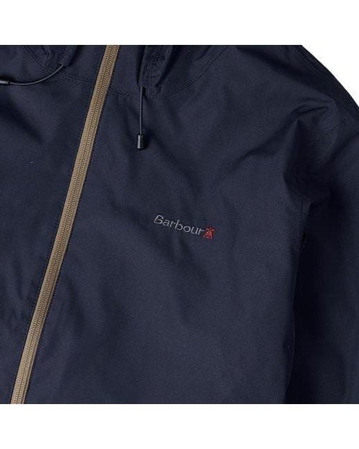 Barbour Blue Logo-Embroidered Hooded Jacket for men