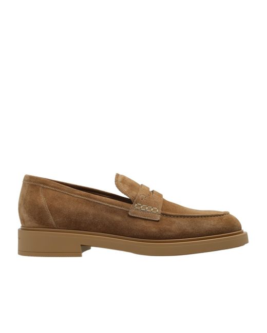 Gianvito Rossi Brown Harris Round-Toe Loafers for men