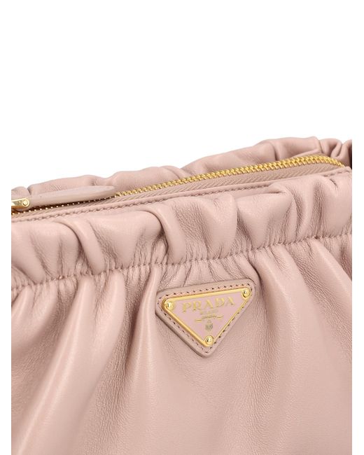 Prada Pink Triangle-Logo Tote Bag