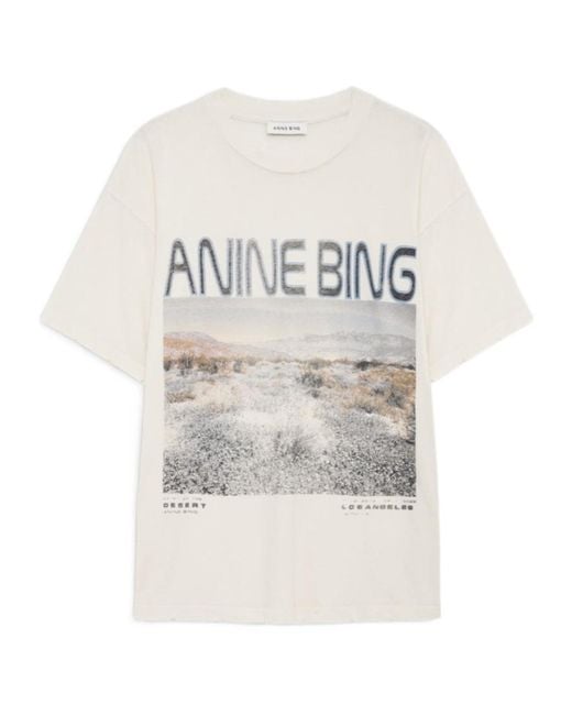 Anine Bing White Wildflower-Graphic T-Shirt