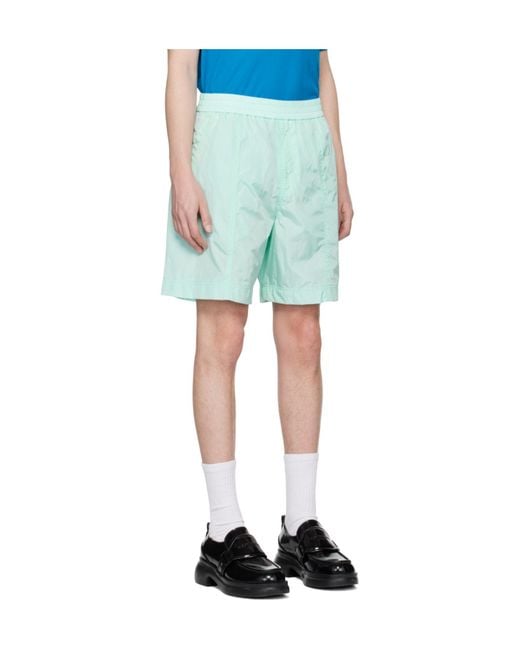 Wooyoungmi Blue Sewed Taffeta Shorts for men