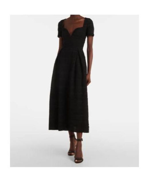 Elie Saab Black Macramé Midi Dress