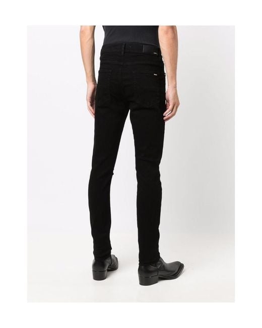 Amiri Black Distressed Slim-Fit Jeans for men