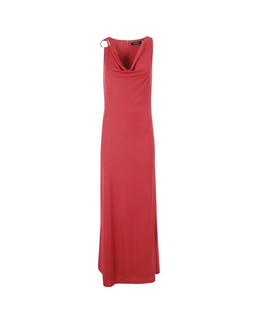 Ralph Lauren Red Lauren Elkanah Sleeveless Gown Dress