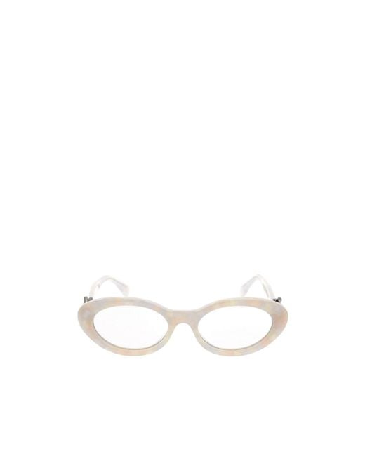 Fendi White Eyewear Oval Frame Glasses