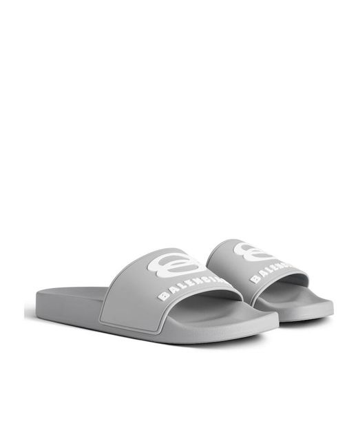 Balenciaga White Unity Sports Icon Pool Slides for men
