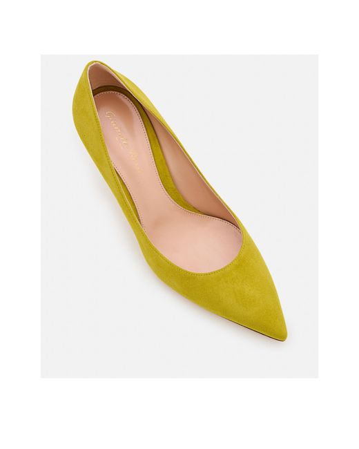 Gianvito Rossi Yellow Pointed-Toe Slip-On Pumps