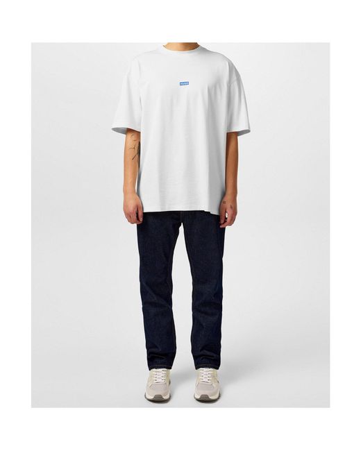 Boss White Logo Crew-Neck T-Shirt for men
