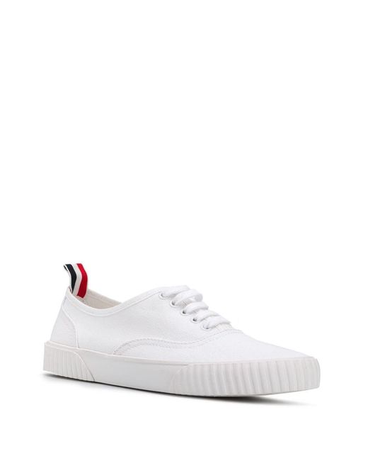 Thom Browne White Heritage Panelled Sneakers