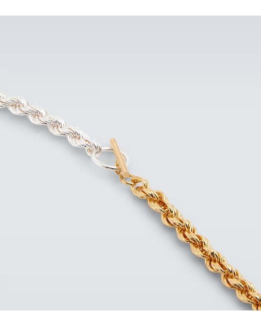 Jil Sander White Rope Chain Necklace for men