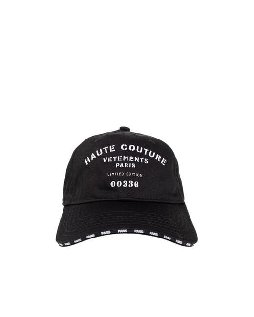 Vetements Black Logo-Print Cotton Cap