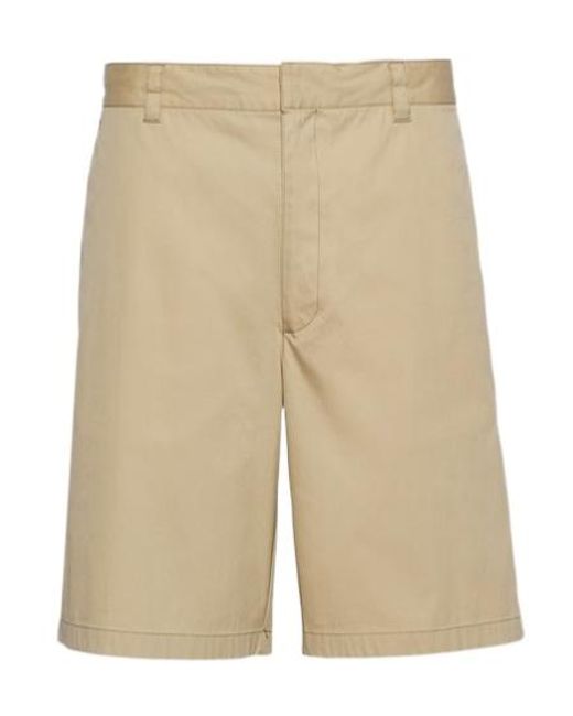 Prada Natural Logo-Patch Shorts for men