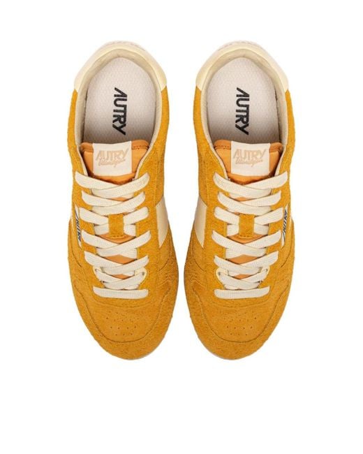 Autry Yellow Windspin Lace-Up Sneakers