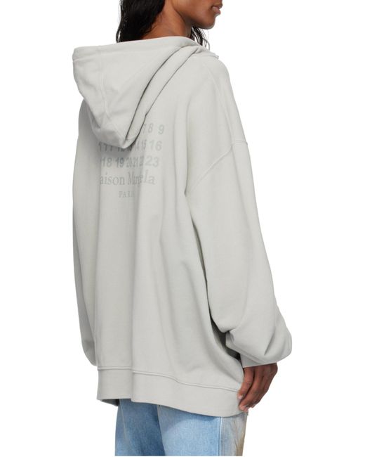 Maison Margiela Gray Numeric Logo Hoodie for men