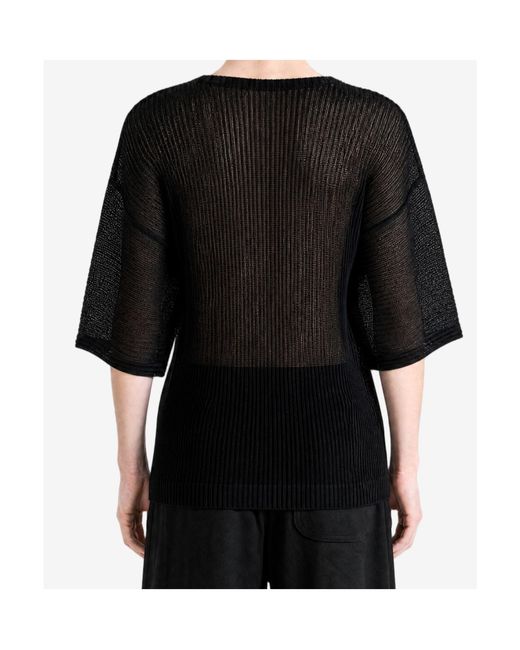 Homme Plissé Issey Miyake Black Crew-Neck T-Shirt for men