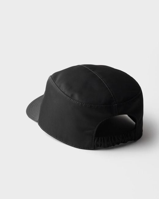 Prada Black Re-Nylon Triangle-Logo Baseball Cap