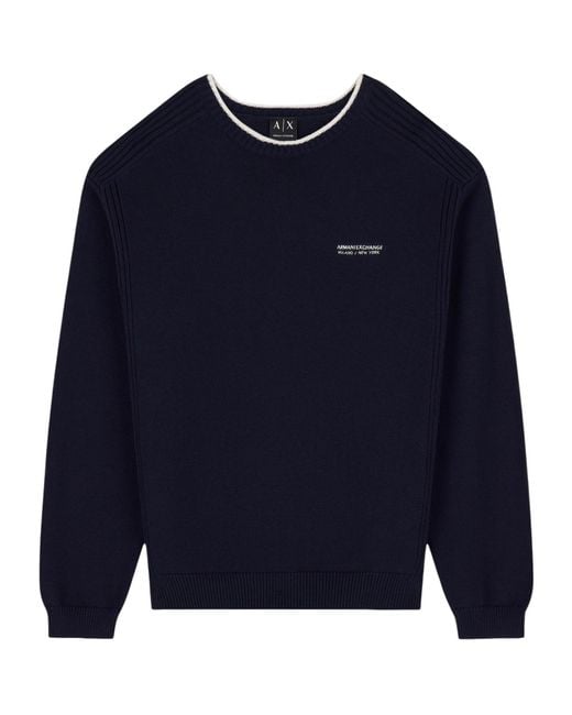 ARMANI EXCHANGE Blue Regular Fit Pullover for men