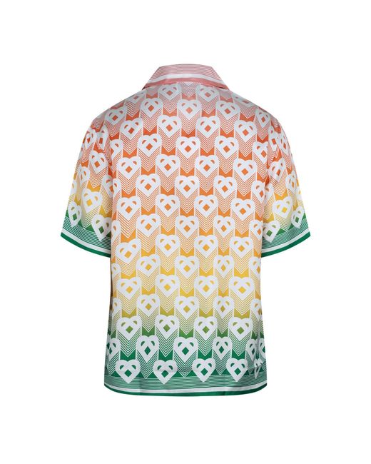 Casablanca Multicolor Gradient Heartpattern Campcollar Shortsleeve Shirt for men