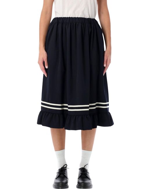 Comme des Garçons Black Comme Des Garçons Girl Striped Midi Skirt