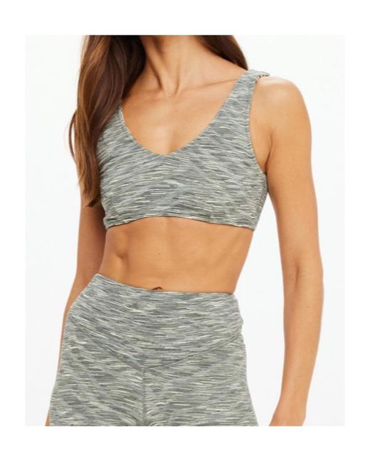 The Upside Gray Reversible Patterned Bra
