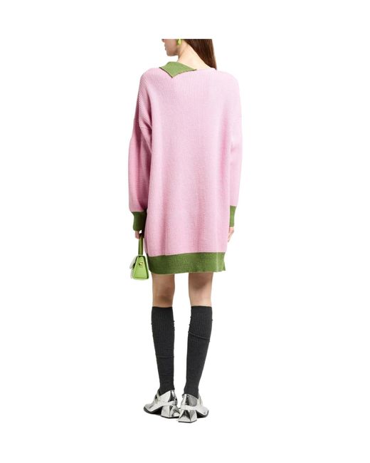 Marni Pink Two-Tone Knitted Dress