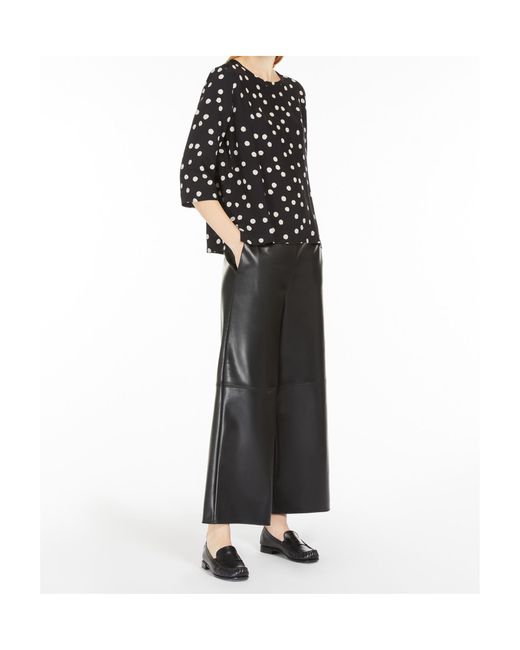 Max Mara Black 'S All-Over Dot Printed Crewneck Top